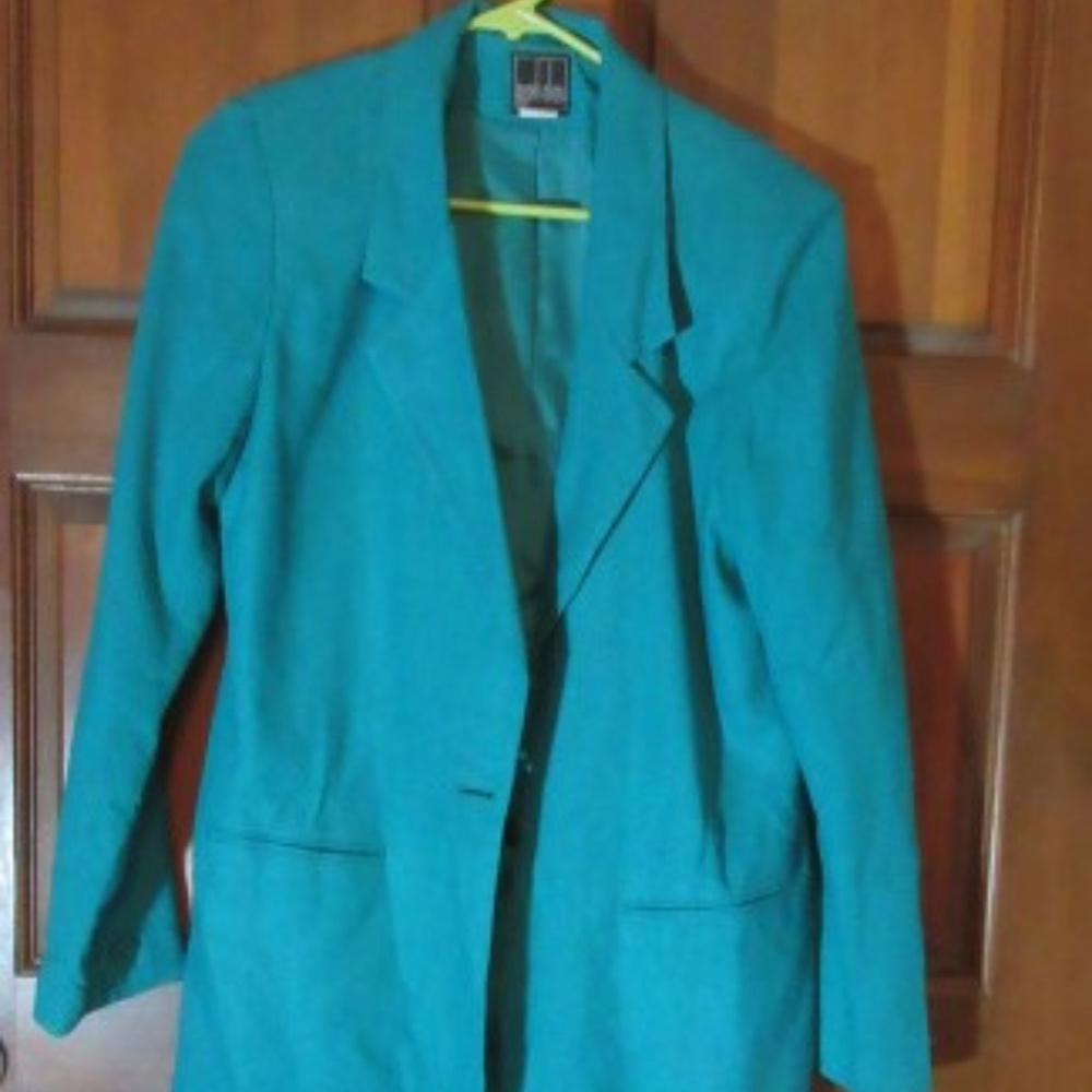 LINED SILK TURQUOISE JACKET by MARK ALAN Size 8